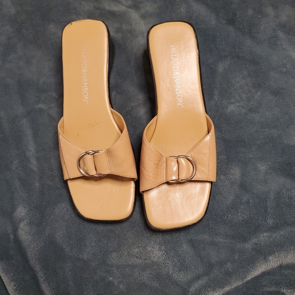 Vintage 90's square toe leather sandals